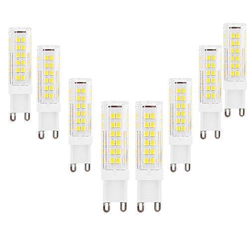 WANGPEI G9 LED-Glühbirnen 9W Äquivalent 90W Halogen Kaltweiß 6000k 900Lumen AC220-240V 360 ° Abstrahlwinkel Energieeinsparung G9 Nein Dimmbar(8er-Pack)[Energieklasse A++] von WANGPEI