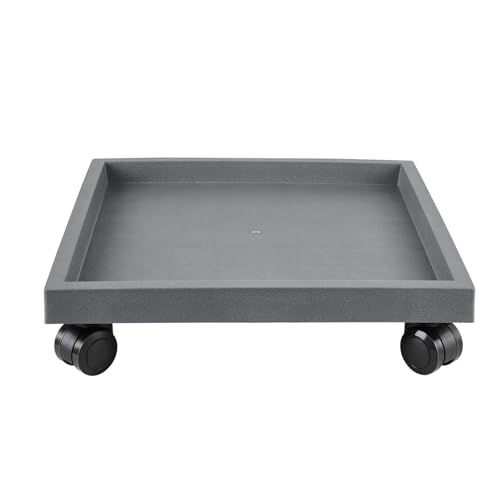 Abtropfschale aus Kunststoff, Quadratischer Rollbarer Pflanzen-Caddy-Untersetzer mit Rädern, Robuster Pflanzständer mit Rädern für Topfpflanzen(Gray,33.5x33.5x10cm/13x13x4in) von WANGRUIERHA