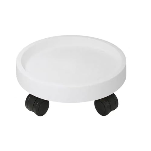 Blumentopf Tablett, Kunststoff Auffangwanne, Abtropfschale mit Universalrädern, Robuster Blumentopf-Mover, Geeignet für den Innen- und Außenbereich(White,40x40x11cm/16x16x4in) von WANGRUIERHA