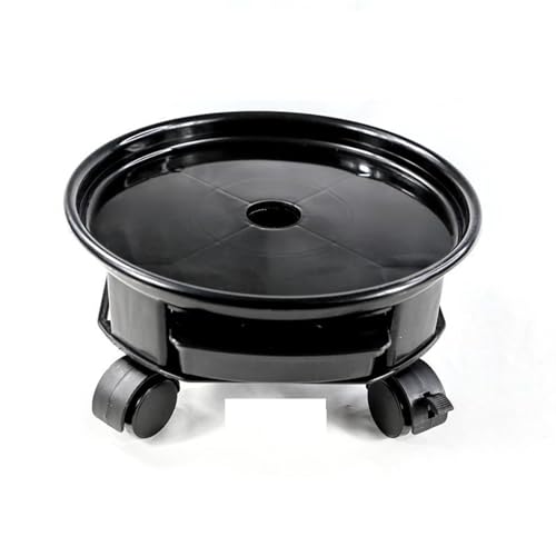Pflanzen-Caddy, Pflanztopf Mover, Auffangwanne aus Kunstharz, Schwarze Tropfschale mit Universalrädern, Abtropfschale Übertopf für Drinnen und Draußen(33x33x13cm/13x13x5in) von WANGRUIERHA