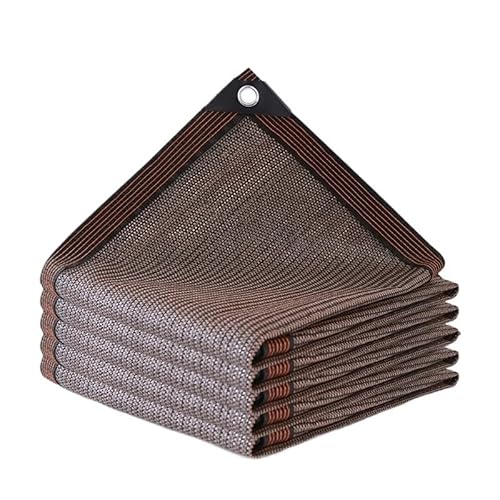Sonnensegel 2/3/4/6M Outdoor Shading Wasserdichtes Sonnenschutzsegel Sommerschattennetz Baldachin Gartenschattennetz for Terrasse Auto Leinwand Markise Pool(Brown,2mx2m) von WANGSHAOWEI