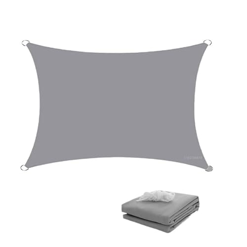 Sonnensegel 5X4m Wasserdicht Große Sonnenschutz Sonnenschirm Schutz Outdoor Baldachin Garten Terrasse Pool Sonnensegel Markise Camping Schatten(Gray,300x300cm) von WANGSHAOWEI