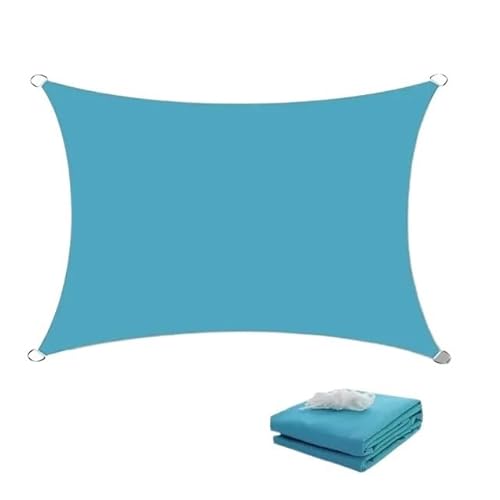 Sonnensegel 5X4m Wasserdicht Große Sonnenschutz Sonnenschirm Schutz Outdoor Baldachin Garten Terrasse Pool Sonnensegel Markise Camping Schatten(Lake Blue,200x300cm) von WANGSHAOWEI