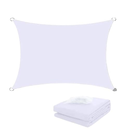 Sonnensegel 5X4m Wasserdicht Große Sonnenschutz Sonnenschirm Schutz Outdoor Baldachin Garten Terrasse Pool Sonnensegel Markise Camping Schatten(White,250x300cm) von WANGSHAOWEI