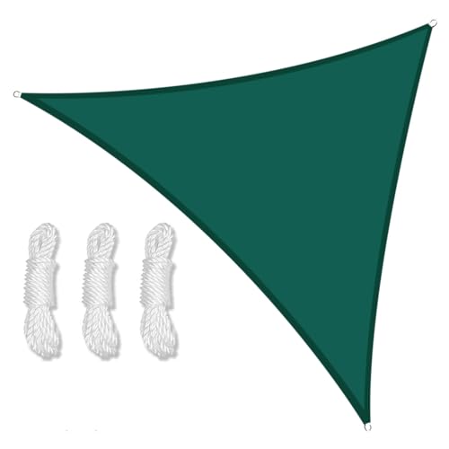 Sonnensegel 5x5x5/2x2x2M Wasserdicht Sonnenschutz Dreieck Sonnenschirm Schutz Outdoor Baldachin Garten Terrasse Pool Sonnensegel Markise Schatten Tuch(Green,200x200x200CM) von WANGSHAOWEI
