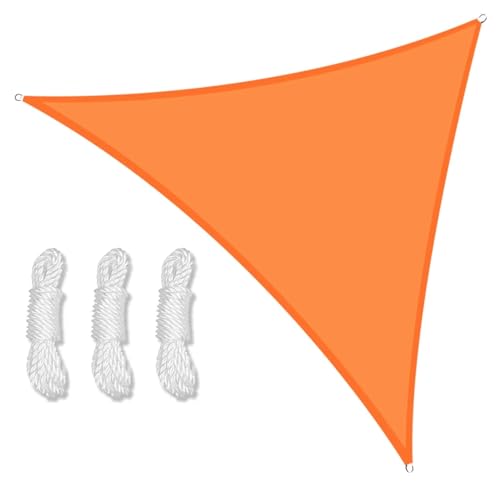 Sonnensegel 5x5x5/2x2x2M Wasserdicht Sonnenschutz Dreieck Sonnenschirm Schutz Outdoor Baldachin Garten Terrasse Pool Sonnensegel Markise Schatten Tuch(ORANGE,360x360x360CM) von WANGSHAOWEI