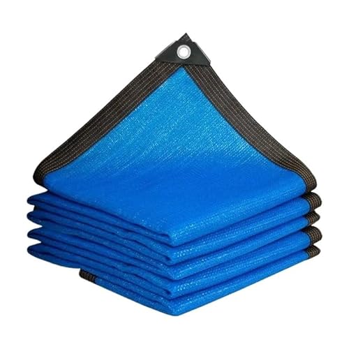 Sonnensegel 6/12Pin Blau Sonnenschirm Net Im Freien Schwimmen Pool Pergola Garage Mesh Abdeckung Garten Gewächshaus Pflanze Blume Shading Netting Tuch(12Pin,3x8m) von WANGSHAOWEI