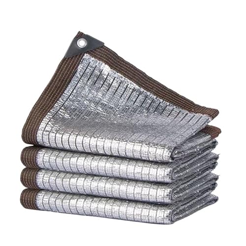 Sonnensegel 75% 99% Aluminiumfolie Sonnenschutznetz Outdoor Sonnenschutz Segel Auto Markise Garten Schattennetz Zaun Sichtschutz(Shading 75,2x4m) von WANGSHAOWEI