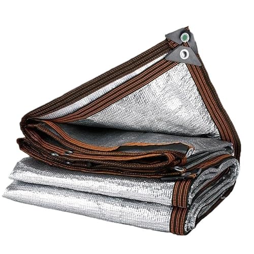 Sonnensegel 99% Schattenrate Aluminiumfolie Sonnenschutznetz Sommer silbrig reflektierender Sonnenschutz Auto Sonnenschutzdach Pergola Markise(6-line Black Edge,1.5x6m) von WANGSHAOWEI