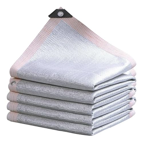 Sonnensegel 99% Schattenrate Aluminiumfolie Sonnenschutznetz Sommer silbrig reflektierender Sonnenschutz Auto Sonnenschutzdach Pergola Markise(6-line White Edge,1.5x3.0m) von WANGSHAOWEI