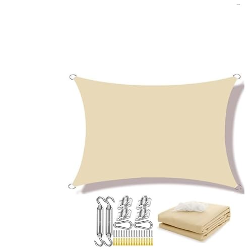 Sonnensegel Markisen for den Außenbereich, wasserdicht, Sonnenschutz, Segel, Garten, Überdachung for Terrasse, Auto, Leinwand, Markise, rechteckig, Pool(Beige Set,300x300cm) von WANGSHAOWEI