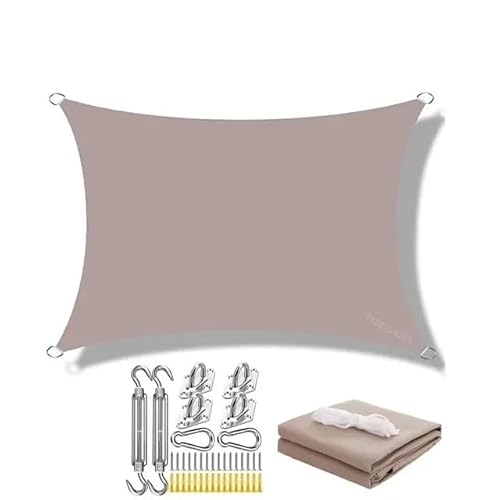 Sonnensegel Markisen for den Außenbereich, wasserdicht, Sonnenschutz, Segel, Garten, Überdachung for Terrasse, Auto, Leinwand, Markise, rechteckig, Pool(Khaki Set,250x300cm) von WANGSHAOWEI