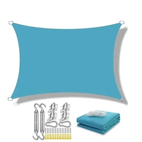 Sonnensegel Markisen for den Außenbereich, wasserdicht, Sonnenschutz, Segel, Garten, Überdachung for Terrasse, Auto, Leinwand, Markise, rechteckig, Pool(Lake Blue Set,300x300cm) von WANGSHAOWEI