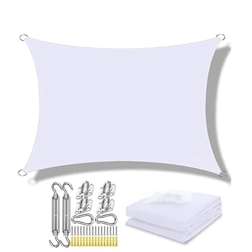 Sonnensegel Markisen for den Außenbereich, wasserdicht, Sonnenschutz, Segel, Garten, Überdachung for Terrasse, Auto, Leinwand, Markise, rechteckig, Pool(White Set,300x300cm) von WANGSHAOWEI