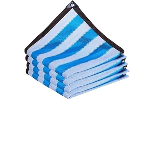 Sonnensegel Outdoor Sonnenschutznetz Beige Garten Gebäude Shelter Pavillon Pergola Sonnenschirm Segel Balkon Möbel Baldachin(Blue White,4x5m) von WANGSHAOWEI