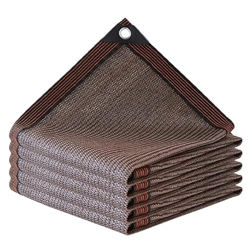 Sonnensegel Schattentuch for den Garten, Sonnenschutznetz, Terrassen-Sonnenschutznetz, verklebter Rand mit Ösen, Pflanzenschuppen-Segel, Pergola im Freien, Autoüberdachung(Coffee,3mx4m) von WANGSHAOWEI