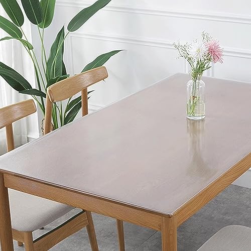 WANGTIAN Transparenter, geruchloser PVC-Tischschutz, 1,6 transparente, mattierte Tischschutzmatte, hochtemperaturbeständige, abwischbare transparente Kunststoff-Tischdecke (120 x 200 cm) von WANGTIAN