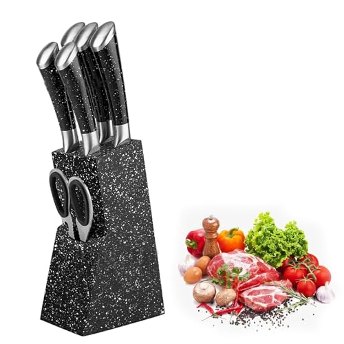 WANGYI Messerblock Set 7-TLG Messerset mit Block Profi Küchenmesser Set, Scharfe Messer für Jede Küche zu Hause | WYMS-KXBPD7 von WANGYI