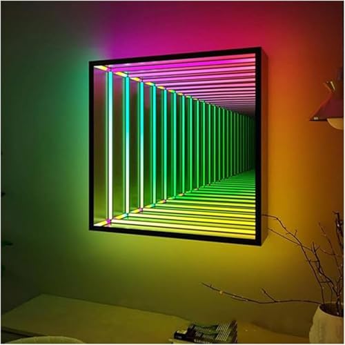Spiegeltunnel Licht, LED-Nachtlicht, 3D-Spiegel Licht, 3D-Achteck-Unendlichkeit Wandspiegel, Rgb-Licht Mit Mehreren Farbwechseln, Endlose Magische Beleuchtung Für Schlafzimmer, Bar,Square-70cm Spiegeltunnel Licht, LED-Nachtlicht, 3D-Spiegel Licht, 3D-Achteck-Unendlichkeit Wandspiegel, Rgb-Licht Mit Mehreren Farbwechseln, Endlose Magische Beleuchtung Für Schlafzimmer, Bar,Square-70cm von WANGYYDS