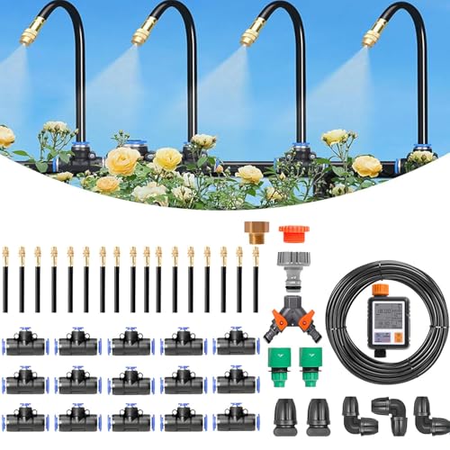 WANGYYDS Automatisches Bewässerungssystem Garten 360° Automatik Tröpfchenbewässerung Gartenbewässerung Misting Kühlsystem, 360° Verstellbare Kupferdüse,Für Gewächshaus Garten Yard Lawn,50m/164ft WANGYYDS Automatisches Bewässerungssystem Garten 360° Automatik Tröpfchenbewässerung Gartenbewässerung Misting Kühlsystem, 360° Verstellbare Kupferdüse,Für Gewächshaus Garten Yard Lawn,50m/164ft von WANGYYDS