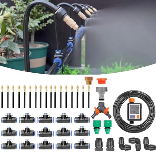 WANGYYDS Garten Bewässerungs System, 360° Verstellbare Bewässerungssets Micro Automatische Bewässerung KIt Gewächshaus, Tröpfchenbewässerung Bewässerungssystem Garten Pflanzen,20m/65.6ft von WANGYYDS