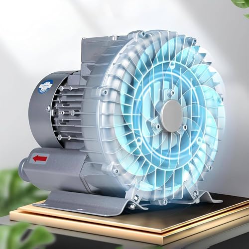 WANGYYDS Hochdruck-Regeneratives Gebläse, Einphasiges Wirbelringgebläse, Industrievakuumpumpe Zum Einblasen Oder Absaugen Zur Abwasserbelüftung Von Aquarienfischteichen (120 W/0,15 Ps) von WANGYYDS