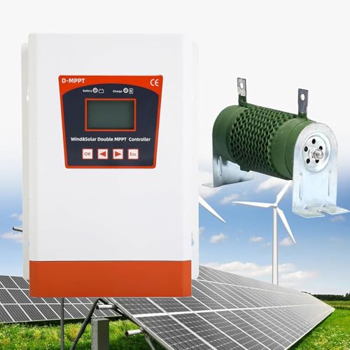 Wind-Solar-Hybrid-Controller Windturbine Solar-Hybrid-MPPT-Boost-Laderegler Solarpanel-System-Controller mit Entlader, 12V 24V 48V Wind-Solarenergie-Hybridregler - mit LED-Display,12000W-12V/24VAuto von WANGYYDS