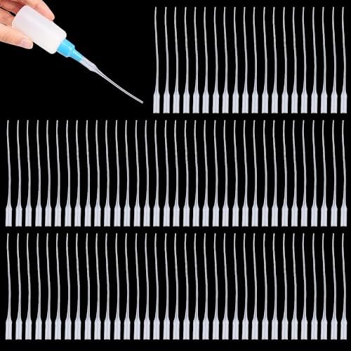 WANGZAIZAI 200 Stück Kleber Micro Tips Kunststoffkleber Flaschenspitzen Leim Extender Präzision Applikator für Handwerk, Laborspender, Klebstoffspender，Kunststoff-Kleber-Mikrospitzen, Dünn, Präzise von WANGZAIZAI