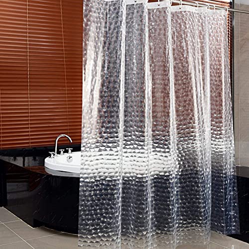 WANGZAIZAI Duschvorhang für das Bad, klarer 3D-Wasserwürfel, wasserdicht, waschbar, schimmelpilzfrei, mit 12 Ösen und Kunststoffhaken, für die Dusche oder Hause (180 x 180 cm) von WANGZAIZAI