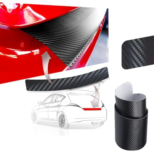 WANGZENIU Ladekantenschutz für Peugeot 208 E-208 2008 E-2008 2020-2023 2024, Schwellerschutz für den Kofferraum Selbstklebender Kohlefaser Aufkleber optimaler Schutz für die Stoßstange,90CM von WANGZENIU
