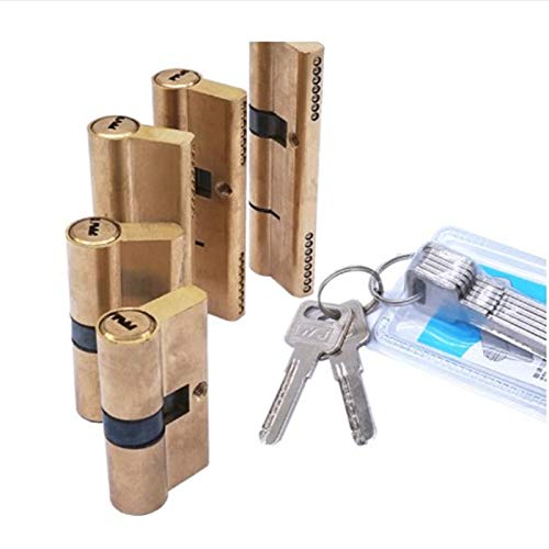 TüRschloss 1 Stück Türzylinder vorgespanntes Schloss 65 70 80 90 115 mm Zylinder AB-Schlüssel Anti-Diebstahl-Eingang Messing-Türschloss verlängerter Kern verlängerte Schlüssel SchließZylinder(90(45-45 von WANGZEYU