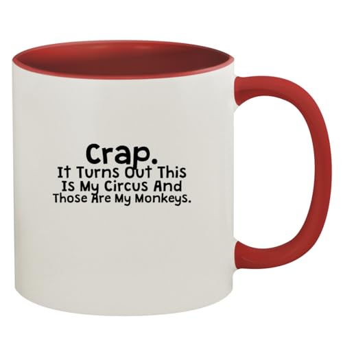 WANJIBAO Crap It Turns Out This is My Circus and Those are My Monkeys Kaffeetasse mit Henkel, Keramik, 325 ml, Rot von WANJIBAO