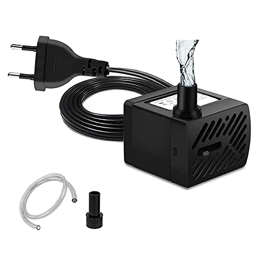 180L/H 3W Mini-Tauchpumpe, Aquarienpumpe Mini-Wasserpumpe mit 2 Düsen für Brunnenaquarium, Aquarium, Teichgarten EU-Stecker von WANLIAN