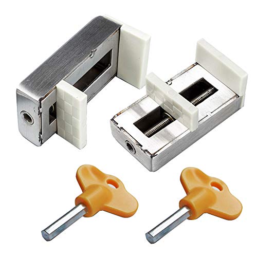 2er-Pack Schiebefensterschlösser mit Schlüssel Einstellbereich 3/8 "- 1_15 / 16", Flügelstopper Sicherheitsfenster Türrahmen Kindersicherheitsbegrenzer aus legiertem Stahl von WANLIAN