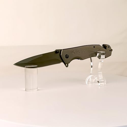 WANLIAN Messerständer Messer-Display-Ständer Acryl-Messer-Display-Ständer mit fester Klinge Messer für Einzelmesser-Hütten-Heimdekoration (Zylindrisch 1 Set) von WANLIAN