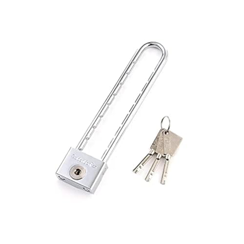 Vorhängeschloss mit langem Bügel - Langes Vorhängeschloss - Wasserdichtes Vorhängeschloss Schlüssel Vorhängeschloss Türschloss Schrankschloss Langbalken Vorhängeschloss Silber von WANLIAN