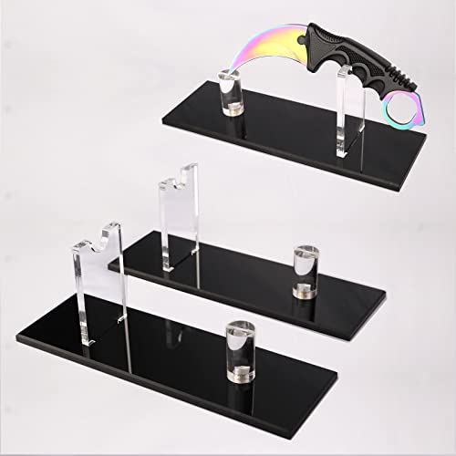 WANLIAN Messerständer, Messerständer, Acryl-Messerständer, Sammelmesserständer, Messersammlung, Display-Ständer, für einzelne Messerhütten, Heimdekoration (schwarz, 2 Packung) von WANLIAN
