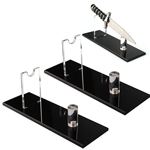 WANLIAN Schreibtisch-Messerständer aus Acryl – Messerhalter Vitrine für Übungsmesser (Schwarz, 2 Stück) von WANLIAN