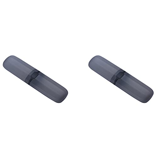 WanShi 2X Reisen Zahnbürsten Etui Dehnbare Zahn Pasta Halter Behälter Anti Bakteriell Einstellbar Box Schwarz von WANSHI