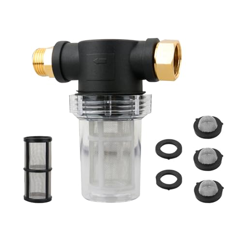 Gartenschlauchfilter für Hochdruckreiniger Zulaufwasser 3/4 Zoll Anschluss Zubehör mit 40 Mesh 100 Mesh und O-Ring Gartenschlauchfilter für Hochdruckreiniger Zulaufwasser 3/4 Zoll Anschluss Zubehör mit 40 Mesh 100 Mesh und O-Ring von WANSUPYIN