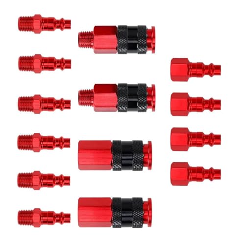 Universal-Luftschlauch-Armaturen, 1/4 Zoll NPT Schnellverbindungs-Luftkupplung und Stecker-Set, 14 Stück Universal-Luftschlauch-Armaturen, 1/4 Zoll NPT Schnellverbindungs-Luftkupplung und Stecker-Set, 14 Stück von WANSUPYIN