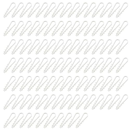100 Stück Schlaufendübel,Kabelschelle,Dübelklemmschelle,U-Förmige Dehnbare Nylon-Bolzenschnalle,Steckbarer Clipverschluss,Kabelclip-Verschluss,Geeignet Für Haus,Baustelle,Büro,Kabelbefestigung (Weiß) von WANTUSHUI