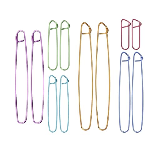 12 Stück Maschenhalter Strickzubehör Utensilien, 6 Größen Farbe Stricken Strick Zubehör, Maschenhalterseile Häkelzubehör Strick-Transferwerkzeug Häkelnadeln Set für DIY Decken Schals Nähwerkzeug von WANTUSHUI