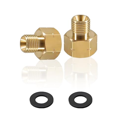​2 Stück Messing Gasschlauch Verbinder,Gasschlauch Adapter,Gas Schnellkupplung für Campingkocher,Gas Adapter 1/4 auf 3/8 Zoll Gas Adapter 3/8 auf 1/4,Außen 1/4 Umkehrgewinde,Innen 3/8 Umkehrgewinde​ von WANTUSHUI