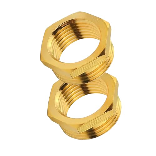 2 Stück Reduzierung 1 Zoll Auf 3/4 Zoll Adapter,Gummidichtung Aus,Multifunktional Doppelnippel 3/4 Zoll AG/IG Reduzierung,Adapterhochwertigem Messing Robust,Gewindefitting Für Gasleitungen Und Abfluss von WANTUSHUI