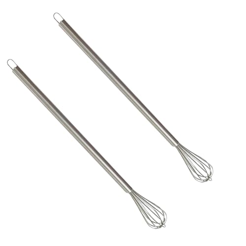 2 Stück Schneebesen Klein, Mini Schneebesen für Tassen, 26.5cm Handbuch Ballonschneebesen Klein, Multifunktional, Edelstahl Kleiner Schneebesen-Set zum Mischen, Kochen, Schneebesen, Rühren, Schlagen von WANTUSHUI