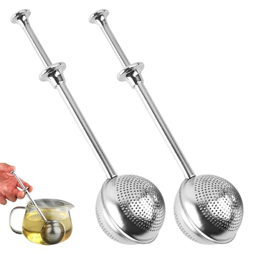2 Stück Teesieb Edelstahl,Teaballs,Teeei für Losen Tee Sieb,Tea Strainer,Teezange,Teebeutel für Losen Tee Ei,Passiersieb,Teesieb für Tasse von WANTUSHUI