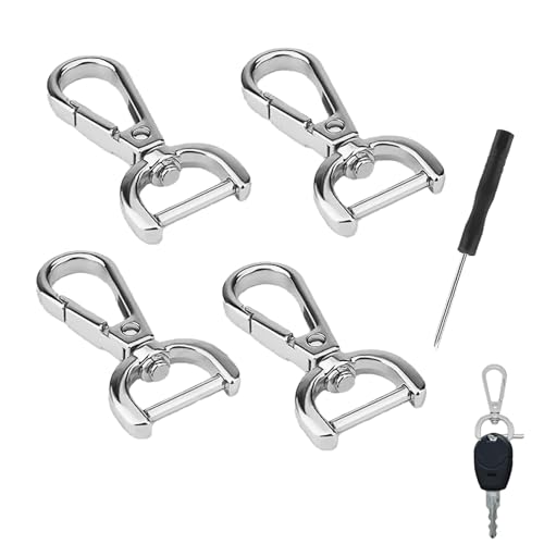 4 Stück Karabinerhaken Mit Drehgelenk,Karabinerhaken Hundeleine,Bolzenkarabiner,Wirbelkarabiner,Multifunktional Karabiner Silber,Inklusive mit Schraubendreher,Geeignet Für Die Meisten Leinen (Silber) 4 Stück Karabinerhaken Mit Drehgelenk,Karabinerhaken Hundeleine,Bolzenkarabiner,Wirbelkarabiner,Multifunktional Karabiner Silber,Inklusive mit Schraubendreher,Geeignet Für Die Meisten Leinen (Silber) von WANTUSHUI