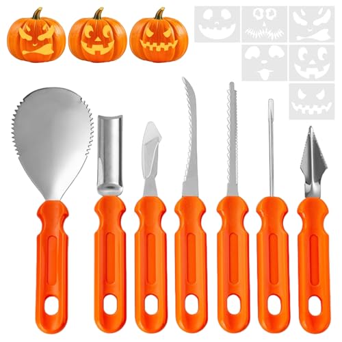 7 Stück Halloween Kürbis Schnitzset Mit 6Vorlagen 1Aufnahmebeutel,Edelstahl Schnitzwerkzeug Kürbis Kinder,Schnitzen Werkzeug Kürbisschnitz Set Pumpkin Carving Kit,DIY Schnitzmesser Dekoration Familie 7 Stück Halloween Kürbis Schnitzset Mit 6Vorlagen 1Aufnahmebeutel,Edelstahl Schnitzwerkzeug Kürbis Kinder,Schnitzen Werkzeug Kürbisschnitz Set Pumpkin Carving Kit,DIY Schnitzmesser Dekoration Familie von WANTUSHUI