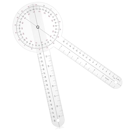 Goniometer Physiotherapie Winkelmesser Physiotherapie,Transparenter Winkelmesser Metall,Großer Winkelmesser Schule Gradmesser,Flexibel Genaue Bevel Drehwinkel Gradmesser,für Lehrer Fitness-Trainer von WANTUSHUI